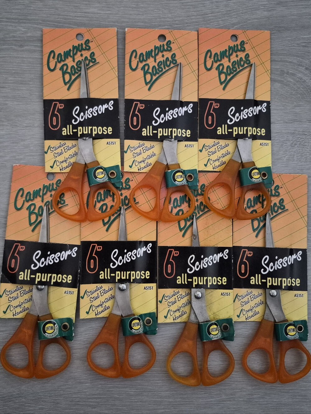 NEW Lot of 7 All-Purpose Scissors 6" Stainless Steel Blades
